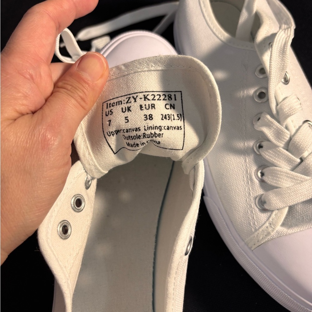 Classic White Canvas Sneakers - Picture 2 of 8